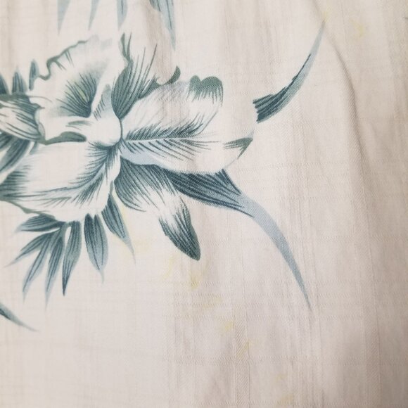 Knightsbridge Men XL Silk Blend Short Sleeve Button Up Hawaiian Ivory Shirt - Picture 9 of 15